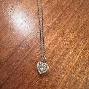 Sterling Silver/Diamond Heart Pendant Necklace